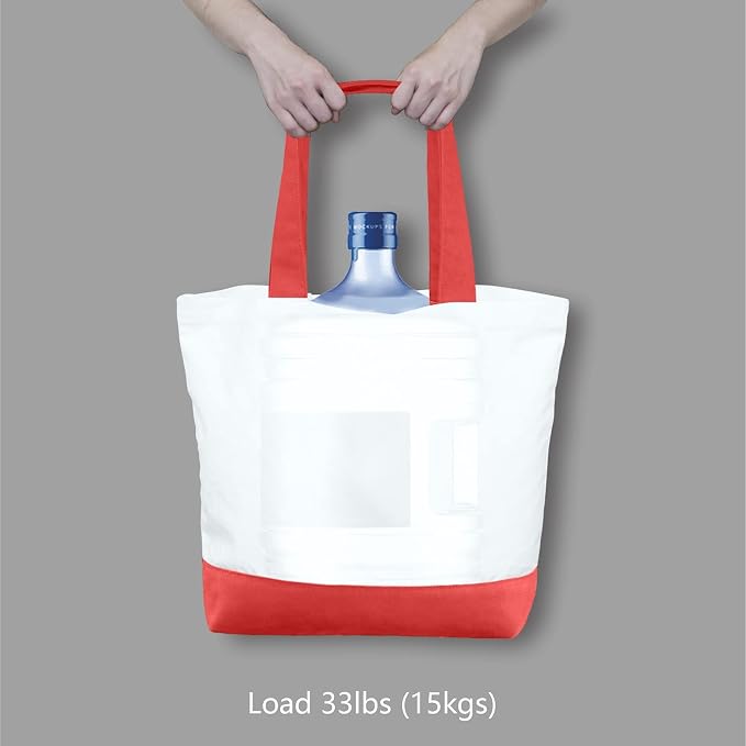 TOPDesign 1-Pack Super Strong Large 12oz Cotton Canvas Tote Bag, Reusable - Image 6