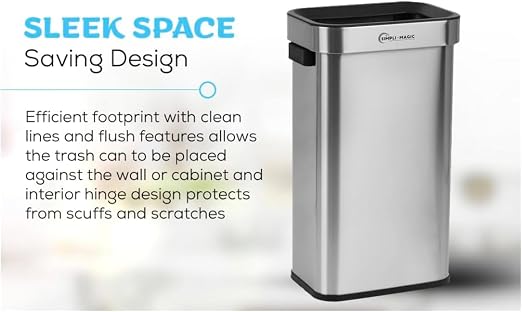 SIMPLI-Magic 18.5 Gallon Open Top Trash Can – Rectangular Commercial Trash Can - Image 4