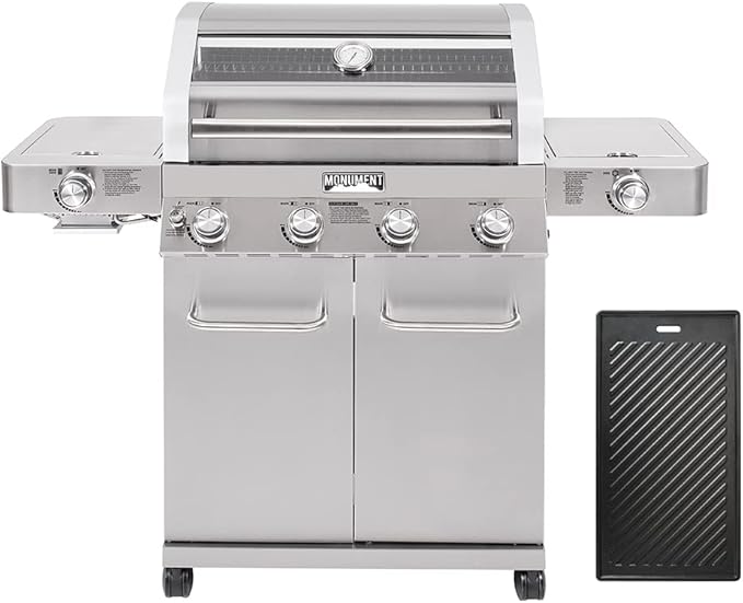 Monument Grills Larger 4-Burner Propane Gas Grills Stainless Steel Cabinet Style by MonumentGrills