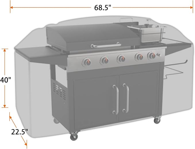 iCOVER Griddle Cover for Blackstone Rangetop Combo Griddles 600D Heavy Duty - Image 7
