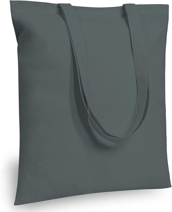 TOPDesign 24-Pack Economical 16"x15" Grey Cotton Tote Bag, Lightweight Medium by TOPDesign