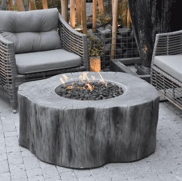 Elementi | Manchester Gas Fire Pit Cast Concrete Semi-Round Fire Table - Image 5