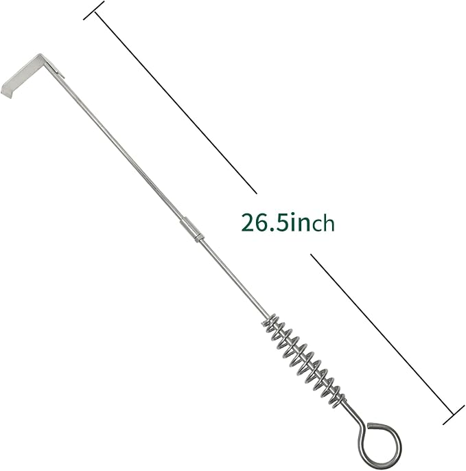 26.5" BBQ Ash Tool Poker Rake, Charcoal and Grill Cleaning Ash Tools - Image 2