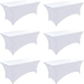 6-Pack 8ft White Spandex Table Covers by Unknown