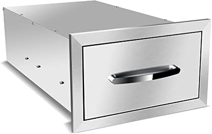 BBQ Outdoor Kitchen Drawers Stainless Steel 3-Drawer BBQ Drawer Enclosed by OLIPIC