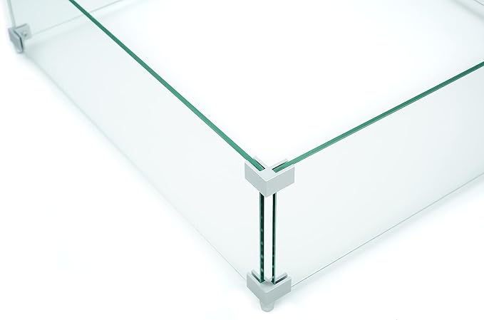 AMS Fireplace | Rectangular Fire Pit Glass Wind Guard - Image 2