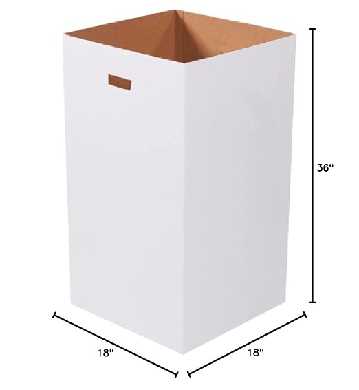 Box USA 50 Gallon 18" L x 18" W x 36" H 10-Pack Cardboard Trash Cans and - Image 7