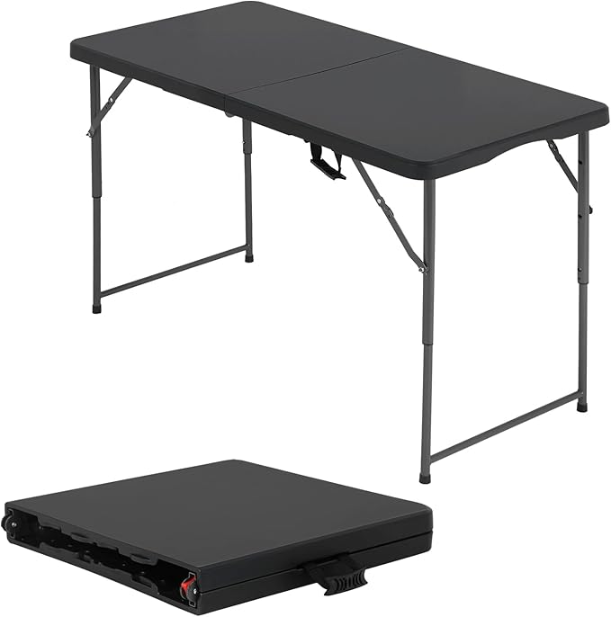 BestOffice 4 FT Picnic Table Folding Table Camping Plastic Table Fold Up Table by BestOffice