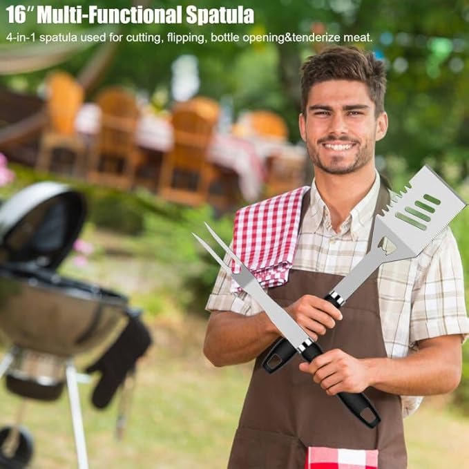 Barbecue Tool Sets, 31-Piece Stainless Steel Grilling Kit with Carrying Bag