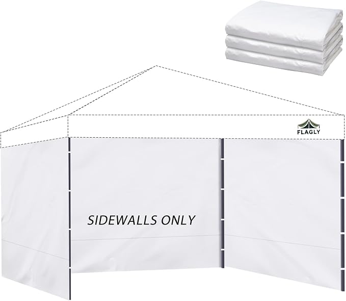 Instant 3pcs Canopy Sidewalls for 12x12 Pop Up Canopy Tent, 300D Waterproof by FLAGLY