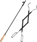 Heavy Duty 32” Long Fireplace Fire Pit Campfire Poker Stick and 26” Fireplace by Himaly