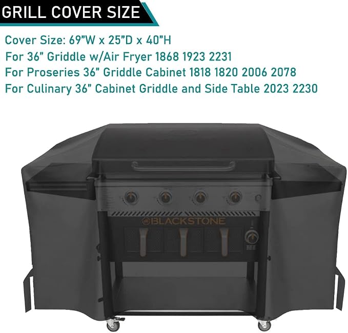 ZJYWSCH Cover for Blackstone 36" Pro Series Cabinet Griddle w/Hood 1818 2006 - Image 2