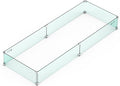 Skyflame Fire Pit Wind Guard, 53.5" x 19.5" x 6" Clear Tempered Glass Flame by Skyflame