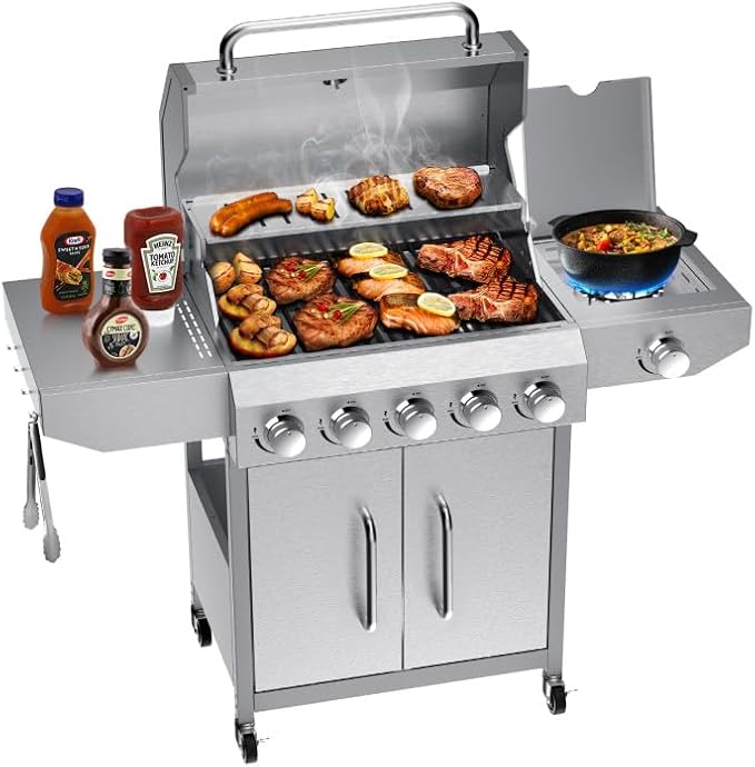 Bestfire 68, 000 BTU 5 Burner Propane Gas Grill by GrillsOutdoorCooking