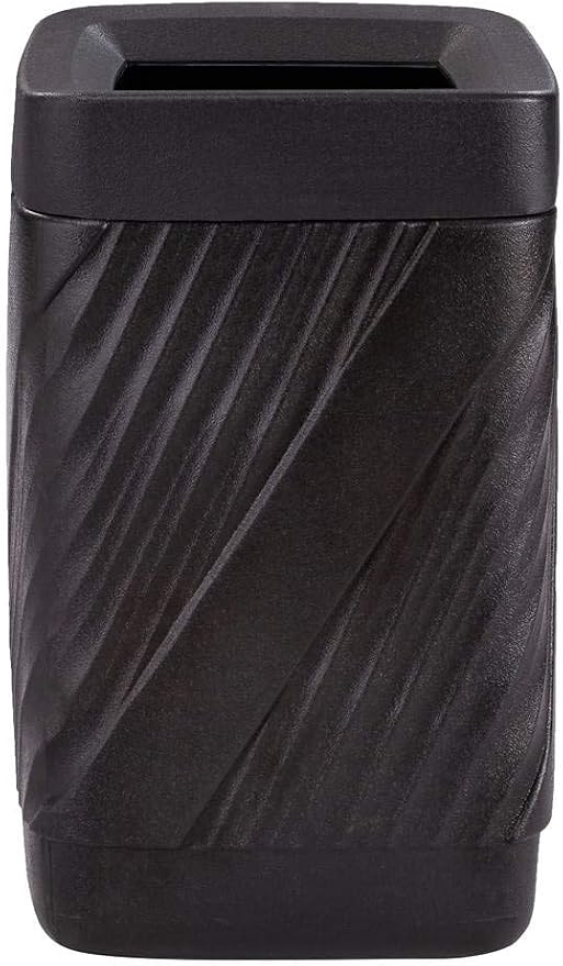 Safco 9372BL Twist Indoor Outdoor Open Top Plastic Trash Can, 32-Gallons - Image 2