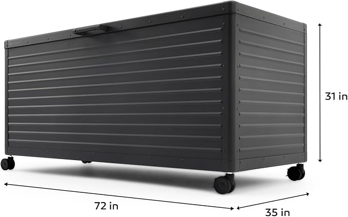 MIRADOR 281 Gallon Outdoor Storage Box Waterproof, Metal Deck Box - Image 6
