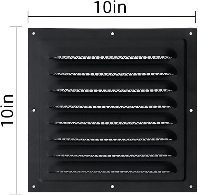 2pcs Attic Vent Soffit Vent Aluminum Wall Vent Metal Shed Vent Square Vent - Image 2