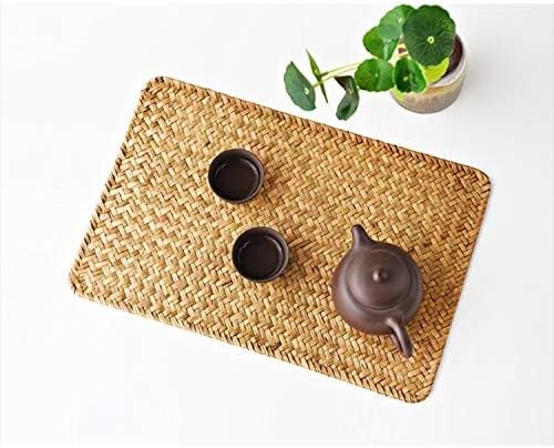 4 Pack Rectangular Woven Placemats, Natural Seagrass Place Mats, Rattan Wicker - Image 6