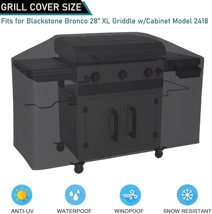 ZJYWSCH Griddle Cover for Blackstone Bronco 28" XL Griddle w/Cabinet 2418 - Image 2