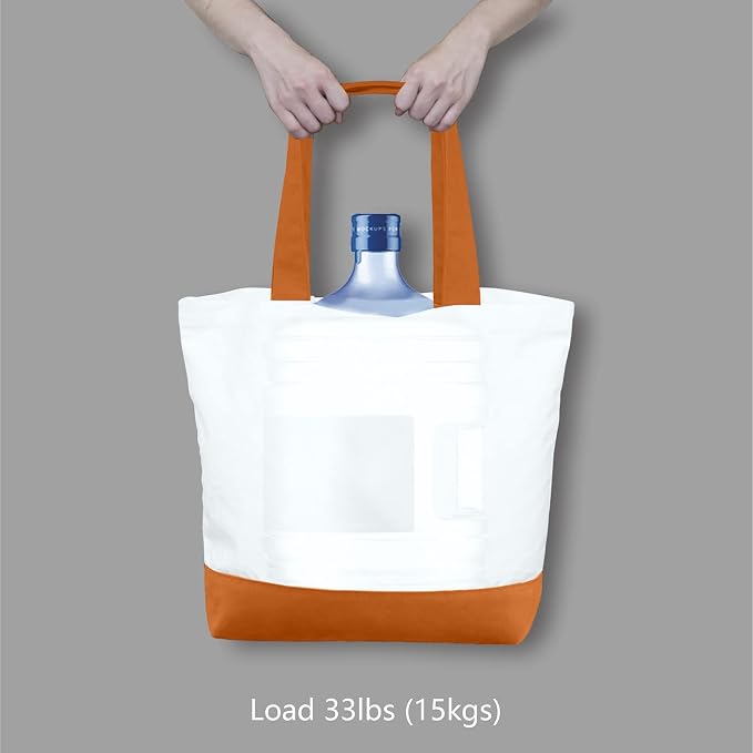 TOPDesign 1-Pack Super Strong Large 12oz Cotton Canvas Tote Bag, Reusable - Image 6