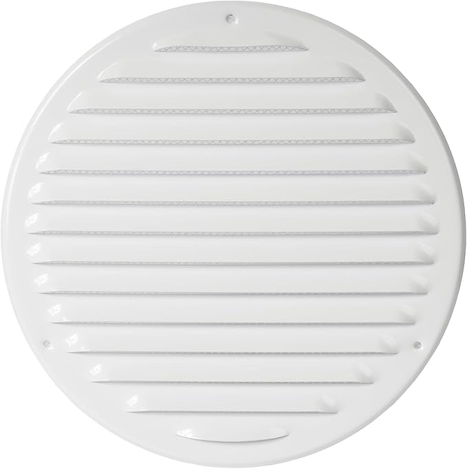 Repa Market 8 Inch Round Air Vent Cover/White Galvanized Steel Louvered Grill by RepaMarket