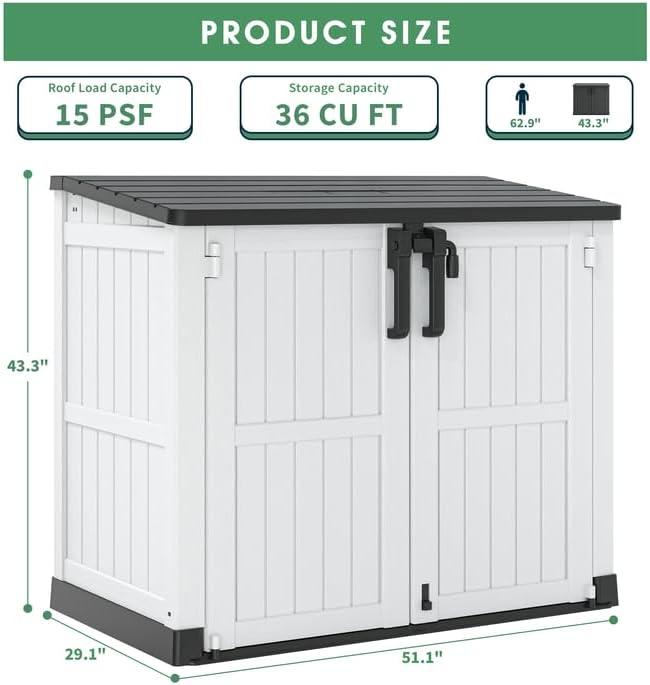 Horizontal Resin Storage Shed 36 Cu Ft - Image 6