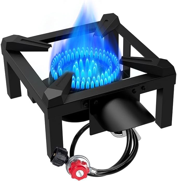 Llamaviva Propane Burner, High Pressure 100, 000 BTUs Single Gas Stove by LLAMAVIVA