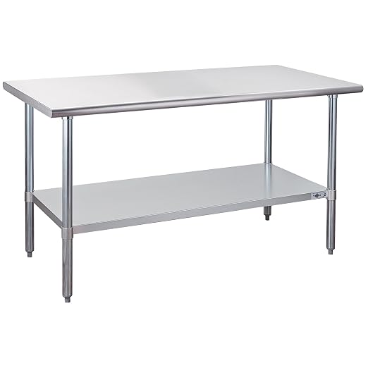 Profeeshaw Stainless Steel Prep Table 60x30 Inch NSF Commercial Work Table by Profeeshaw