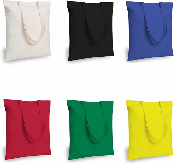 TOPDesign 6-Pack Economical 16"x15" Cotton Tote Bag, Lightweight Medium by TOPDesign