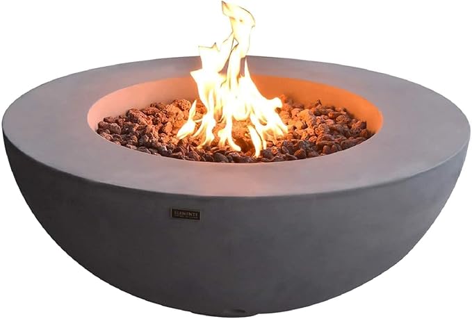 Elementi | Lunar Gas Fire Pit Cast Concrete 42" Round Fire Table, Outdoor Fire - Image 7