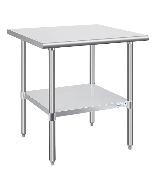 Hally Stainless Steel Table for Prep & Work 30 x 30 Inches, NSF Commercial by HallySinksTablesH