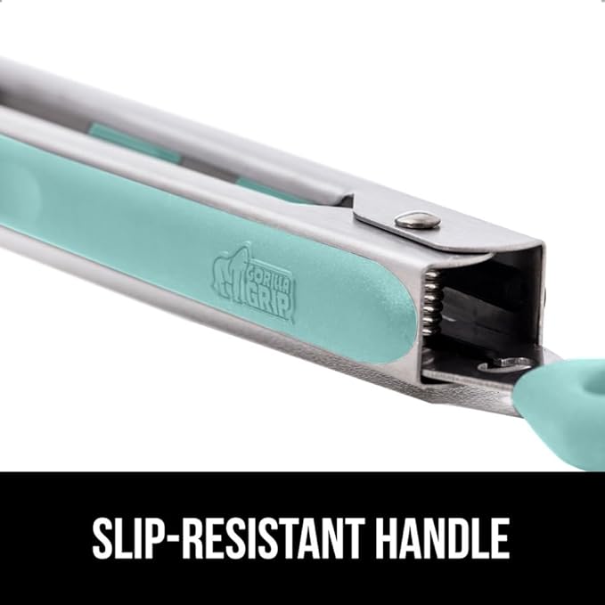 Tongs with Silicone Head and Stainless Steel Frame in Mint