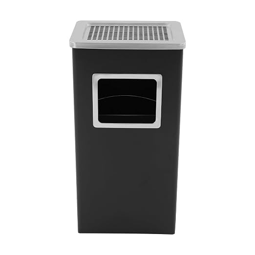 Trash Can with Lid Outdoor Indoor Stainless Steel Commercial Garbage Bin Waste by banborba