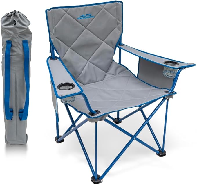Camp Chairs for Adults, 800 lb Capacity, Light Gray Polyester