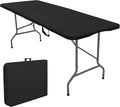 Folding Tables with Carrying Handle Lightweight Rectangular Portable Plastic by JALANCY