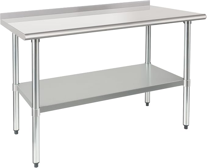 HARDURA Stainless Steel Table Prep & Work Table 24 x 48 Inches NSF Heavy Duty by HARDURA