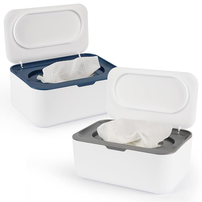 2 Pack Baby Wipes Dispenser, Wipes Case Baby Wipe Holder Keeps Wipes Fresh by Flenpptly