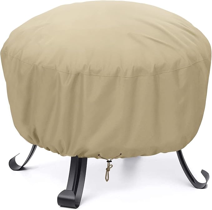 SunPatio Fire Pit Cover 32 Inch, Heavy Duty Waterproof Round Fire Bowl Cover by SunPatio