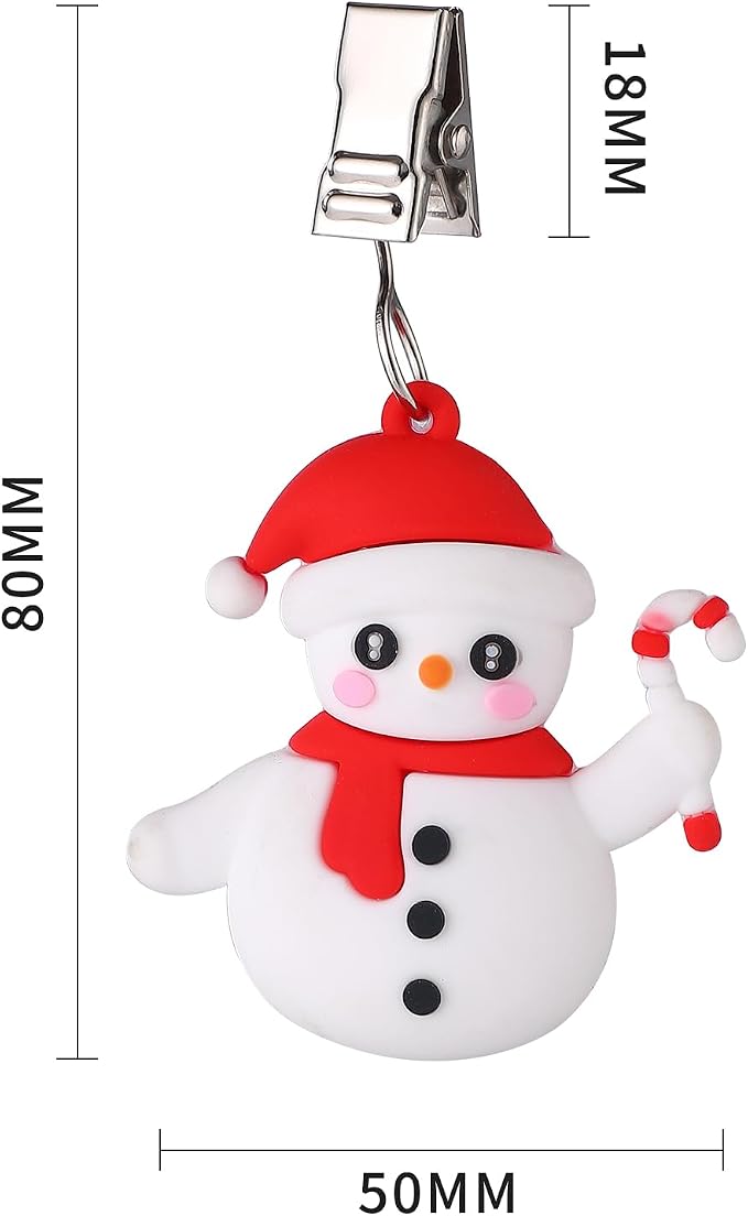 TwoFish Home Set of 4 Snowman Tablecloth Weights Clips Handicraft Snowman - Image 3