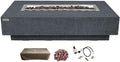 Elementi | Hampton Gas Fire Pit Cast Concrete 56" Rectangular Fire Table by AMSFireplaceInc