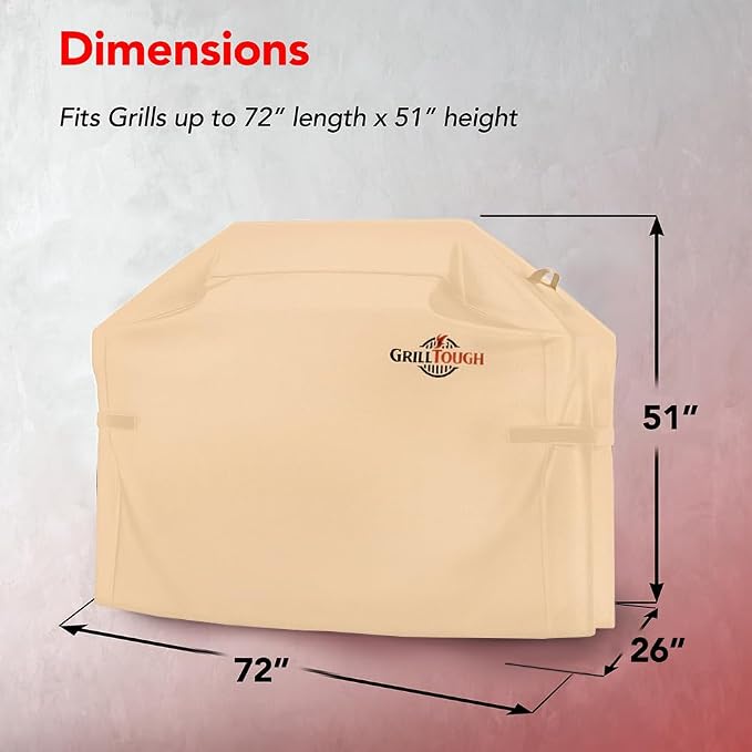 Heavy Duty BBQ Grill Cover for Outdoor Grill, 72 Inch – Waterproof, Weather - Image 2