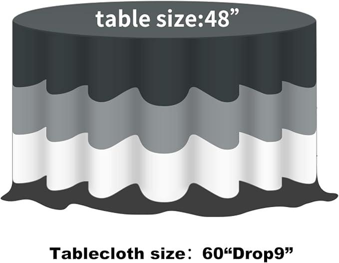 Cupuamon 2 Pack Waterproof Polyester Fabic Round Checkered Tablecloth，60 - Image 8
