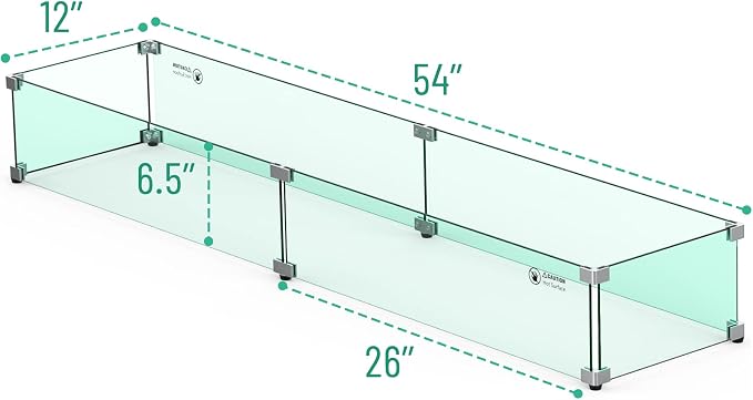 Skyflame Fire Pit Table Glass Wind Guard - Image 2