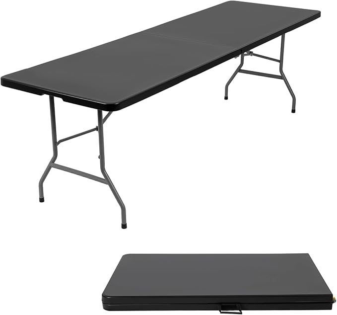 FDW 8FT Folding Table Half Portable Foldable Table Picnic Table by FDW
