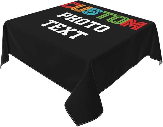 Custom Square Tablecloth, Design Your Logo Text Photo, Personalized Oil Proof - Image 7