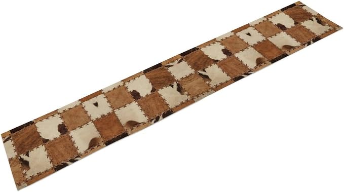 Cowhide Animal Table Runner, Vintage Western Cowboy Patchwork Fur Table Runner - Image 8