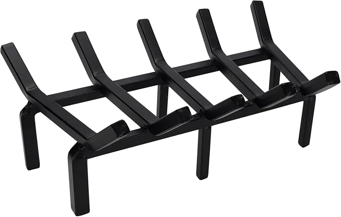 17 Inch Fireplace Grate Heavy Duty Solid Steel Fire Grate by TwentyNext