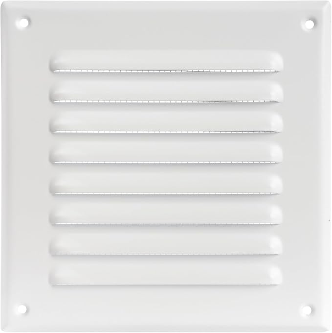 Square Ventilation Grille / 5" x 5" Inch Inside Measurement/White Metal Air by Unknown