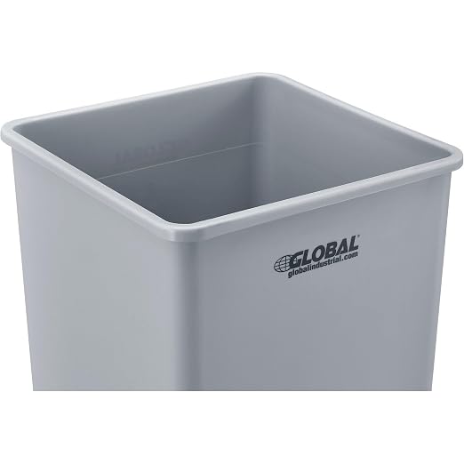Global Industrial Square Plastic Garbage Can, 35 Gallon Capacity, - Image 3
