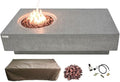 Elementi | Metropolis Gas Fire Pit Cast Concrete 56" Rectangular Fire Table by AMSFireplaceInc